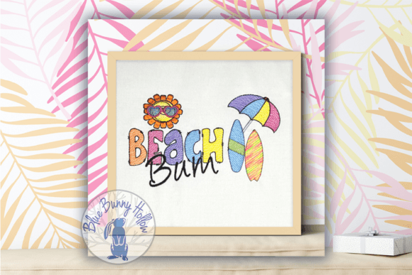 Beach Bum Embroidery Design: Sunny Vibes for Real Projects