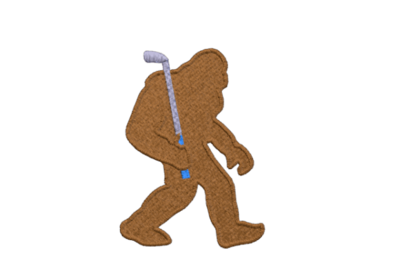 Bigfoot with Golf Club: A Playful Embroidery Twist for Boutique Sweatshirts
