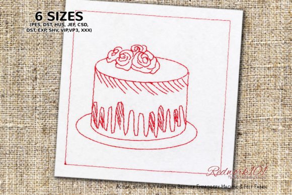 Birthday Cake with Rose Decoration: A Seasonal Embroidery Gem