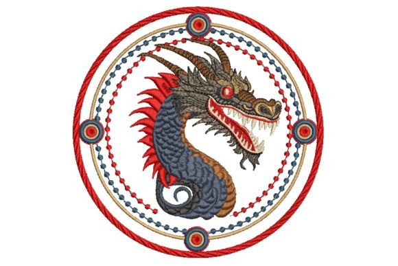 Blue Chinese Dragon in Frame Embroidery Review