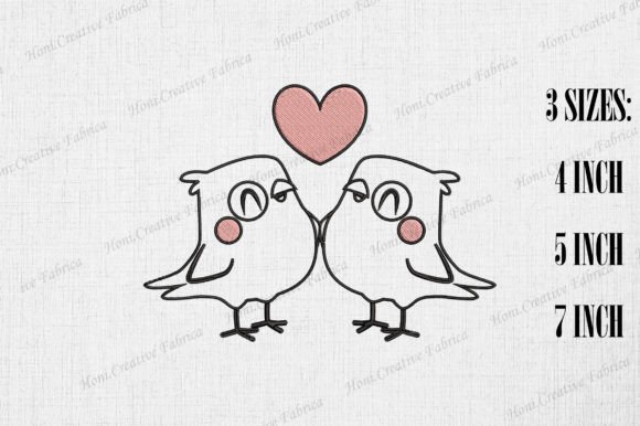 Cute Love Bird Couple Valentine's Day Embroidery Review