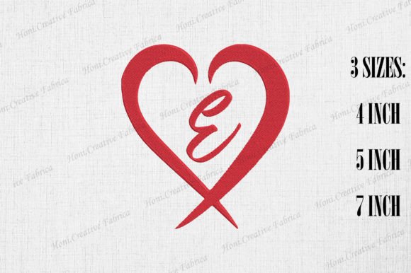 Letter E with Heart Valentine s Day Embroidery Design Review