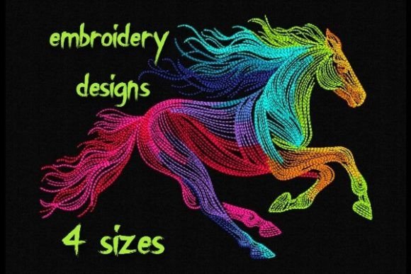 Neon Horse: A Bold Choice for Embroidery Projects