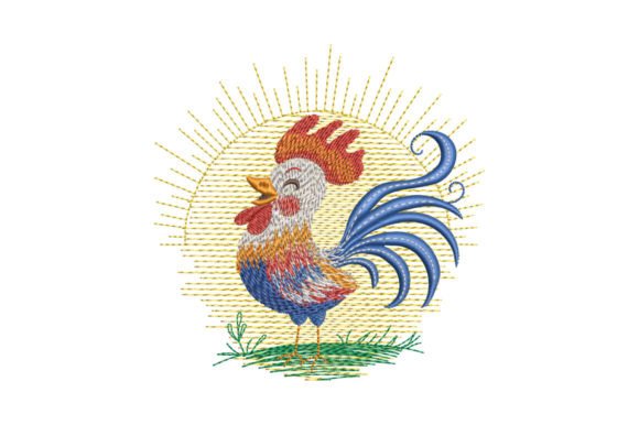 Sunny Rooster: A Charming Embroidery for Seasonal Crafts
